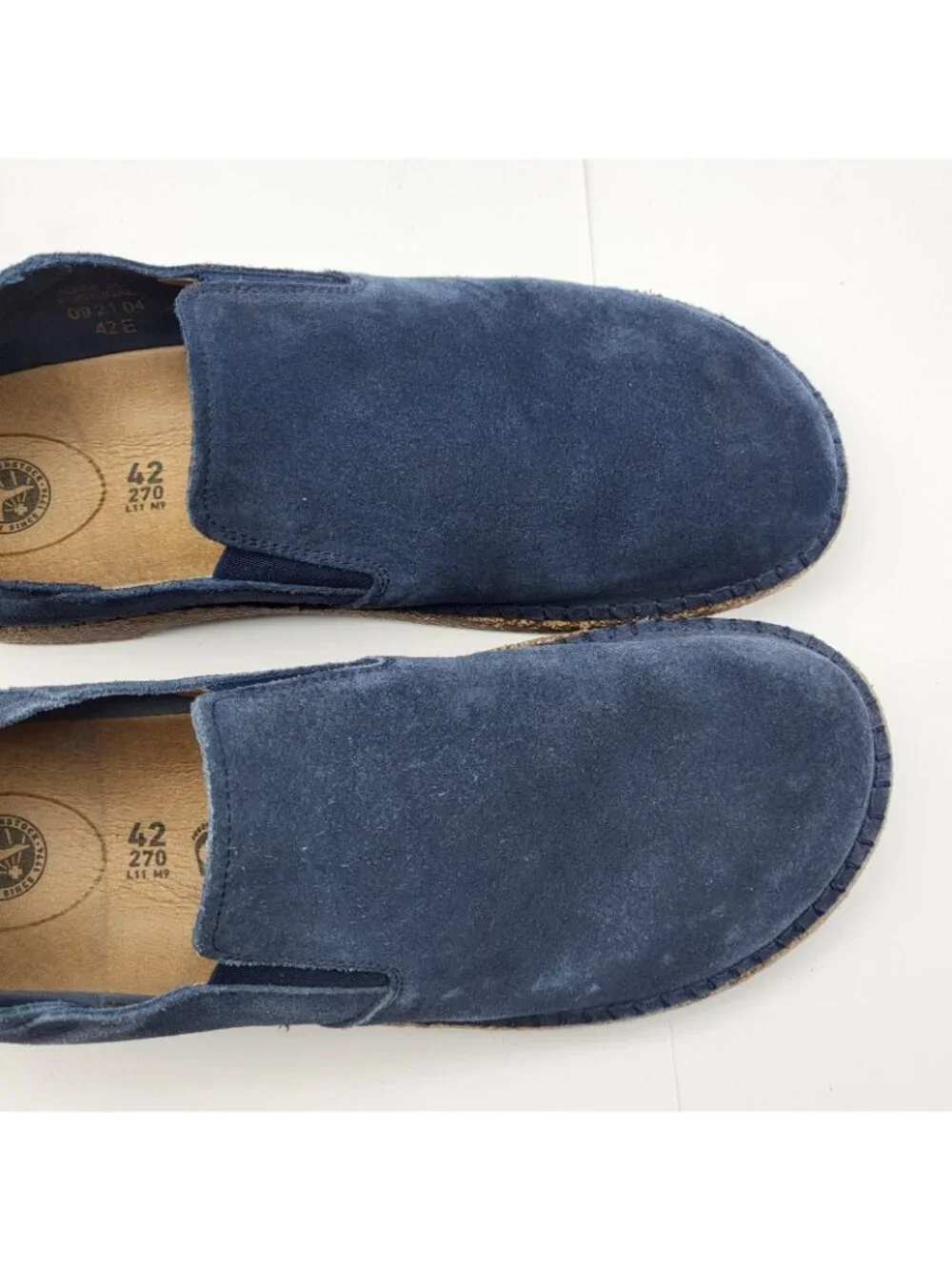 Birkenstock Callan Men’s Slip-On Suede Shoes Size 42 9 US Navy Cork Sole